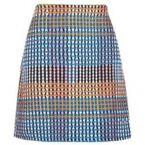 Topshop Women’s Multicolor Woven Patterned Mini Skirt